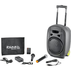 Ibiza Sound Port 12 VHF Bluetooth con batería y Tripode Altavoz